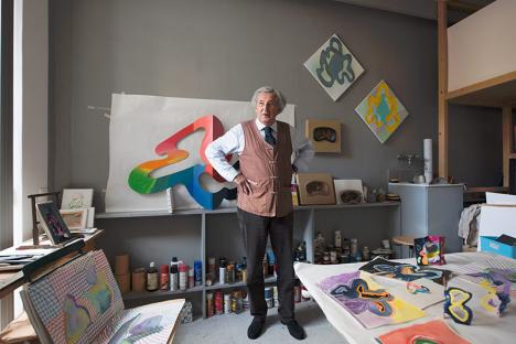 Guy de Rougemont dans son atelier, Paris, 2015. © Agence Photo F / Galerie Diane de Polignac