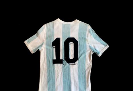 Maillot de l'Argentine porté par Diego Maradona. © Grupo Adrian Mercado