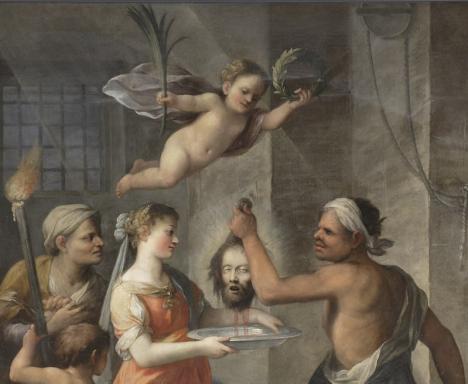Plautilla Bricci, Martyre de Saint Jean-Baptiste, 1675, huile sur toile, 247 x 175 cm. © Poggio Mirteto, chiesa di San Giovanni Battista