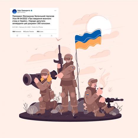 27 février 2022, 9h07, instauration de la loi martiale en Ukraine, NFT réalisé par APUkraine. © APUKraine / Metahistory