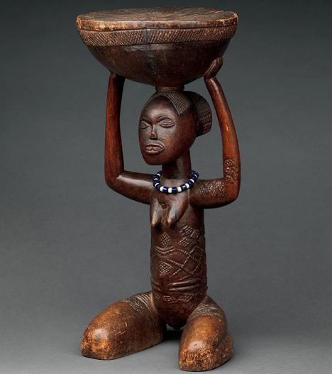 Femme caryatide, Congo, fin XIXe, début XXe siècles, bois. © MET