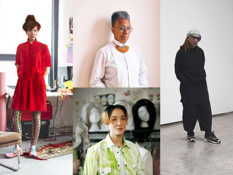 Les nommé(e)s du prix Turner 2022 : Heather Phillipson © Rory Van Millingen / Ingrid Pollard. © Emile Holbar / Sin Wai Kin. © Vic Lentaigne / Veronica Ryan. © Steven Probert