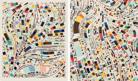 Fidenza #313 (vendu 1 000 ETH, le 23/08/21) et Fidenza #177 (vendu 25 ETH, le 18/07/21) créés par Tyler Hobbs