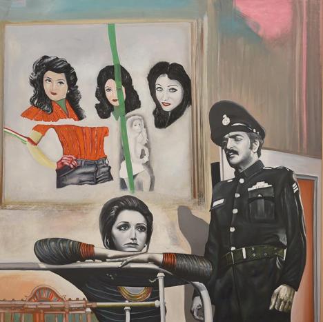 Ghasem Hajizadeh, Separation, 2012, technique mixte sur toile, 200 x 200 cm. Courtesy Amenor Contemporary / Ghasem Hajizadeh