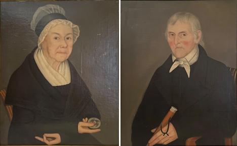 Ammi Phillips, Portraits de Dirck D. Wynkoop et de sa femme Annatje Eltinge, vers 1820, tableaux volés au musée Historic Huguenot Street. © FBI