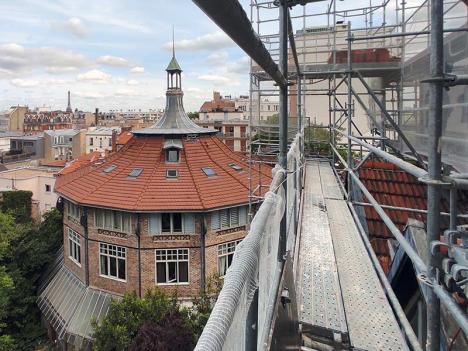 Fondation La Ruche-Seydoux - Rotonde vue des échafaudages du bâtiment Fernand Léger. © Fondation La Ruche-Seydoux