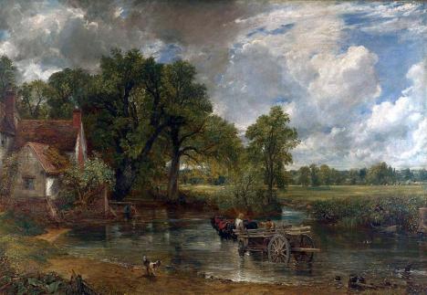 John Constable (1776-1837), La Charette des Foins (1821), huile sur toile, 130,2 x 185,4 cm, collection National Gallery, Londres. Photo Domaine Public.