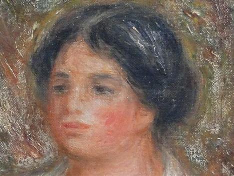 Détail du « Portrait de femme (Gabrielle) », attribué avec 80 % de chances à Pierre-Auguste Renoir par une intelligence artificielle développée par Art Recognition. © Art Recognition