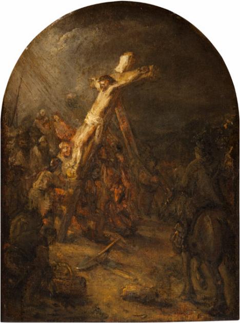 Rembrandt (1606-1669), La montée de la croix, c. 1645 ?, 39 x 30 cm, huile sur toile. © Bredius Museum
