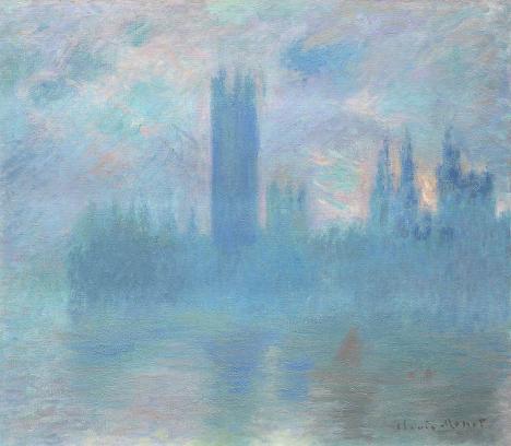 Claude Monet, Le Parlement de Londres, vers 1900-1903, huile sur toile, 81 x 92 cm, Art Institute of Chicago. CC0 1.0 public domain