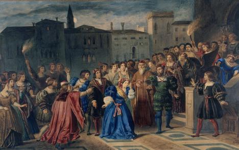 Louis Boulanger (1806-1867), L'affront, vers 1833, aquarelle et gouache sur papier, 64 x 104 cm. © Maisons de Victor Hugo Paris-Guernesey, Paris Musées