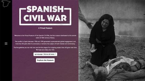 La page d'accueil du site du Virtual Museum of the Spanish Civil War. 