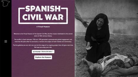 La page d'accueil du site du Virtual Museum of the Spanish Civil War.