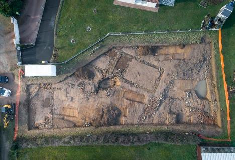 Site de fouilles du mausolée gallo-romain à Néris-les-Bains (Allier). © Philippe Busser / Inrap