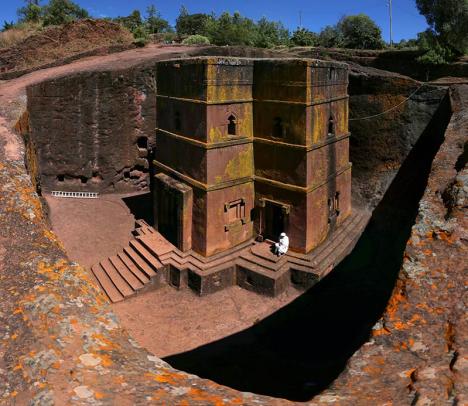 Bétä Giyorgis, Église Saint George de Lalibela, XIIIe siècle, Éthiopie. © Photo Sailko, 2018 - CC BY 3.0