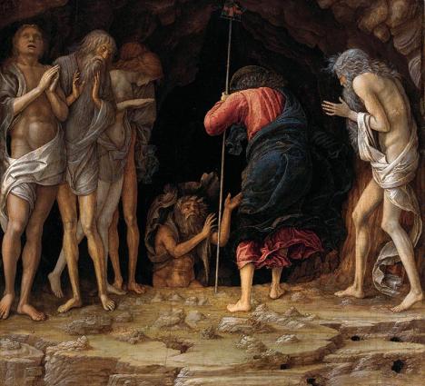 Andrea Mantegna (1431-1506) La Descente dans les limbes, c. 1470-1475, 38,8 × 42,3 cm, tempera et or sur toile, collection particulière.