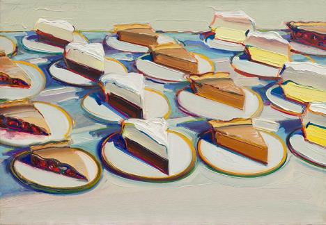 Wayne Thiebaud (1920-2021), Pie Rows, 1961, huile sur toile, 55 x 71 cm, collection de la Wayne Thiebaud Foundation. © Wayne Thiebaud Foundation/ADAGP Paris 2023, Photo Matthew Kroening