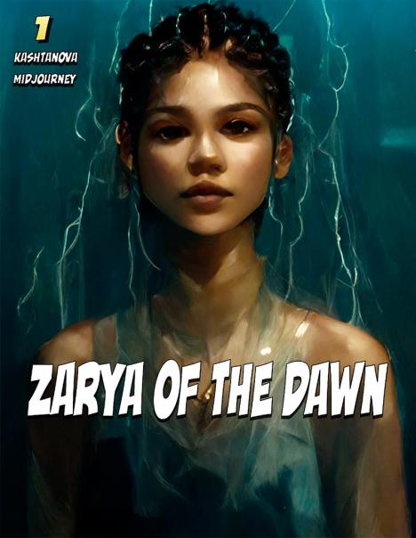 Zarya of the Dawn, comic crée en 2022 par Kris Kashtanova en utilisant le logiciel Midjourney. Public domain