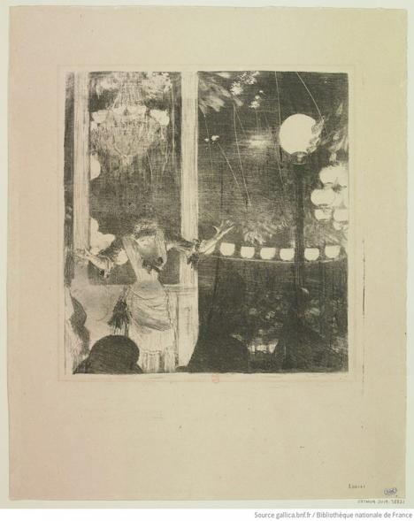 Edgar Degas (1834-1917), Mademoiselle Bécat aux Ambassadeurs, lithographie, 33,6 x 27 cm (feuille), 1877-1878, collection BNF. Photo Gallica.bnf.fr / BnF - Licence Ouverte / Etalab