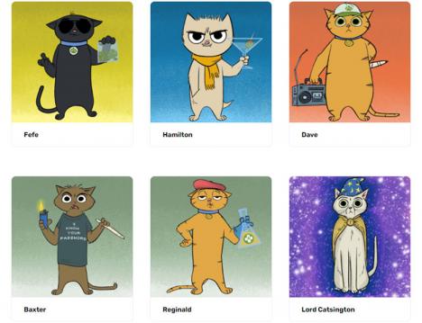 Stoner Cats, projet de NFT conçu par l'actrice Mila Kunis.