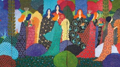 Vittorio Zecchin (1878-1947), Il Giardino delle Fate (Le Jardin des Fées), 1913, huile sur toile, 100 x 240 cm