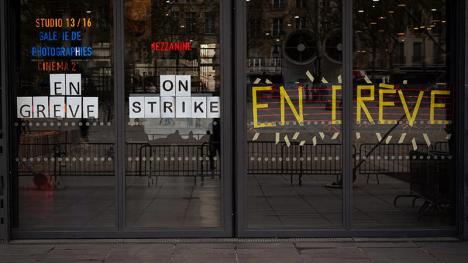 L'entrée du Centre Pompidou fermée en raison d'une grève, le 6 novembre 2023. © CGT Culture