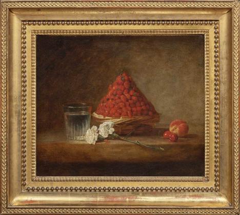 Jean-Baptiste Siméon Chardin (1699-1779), Le Panier de fraises des bois, 1761, huile sur toile, 38 x 46 cm. © Artcurial