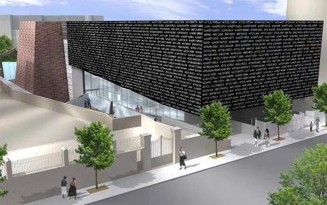 Vue d'architecte du futur Musée de la Shoah de Rome. © Zevi & Tamburini