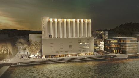 Vue d'architecte du projet de musée d'art nordique Kunstsilo en Norvège. © Mestres Waage architectes  Mendoza Partida  Bax Studio