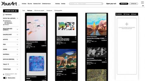 Capture d'écran du site YourArt, section consacrée à la peinture. © YourArt