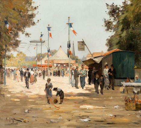 Constant Pape (1865-1920), Fête à Clamart, 1907, huile sur toile, 73 × 80 cm, Issy-les-Moulineaux, Musée Français de la Carte à Jouer. © François Doury