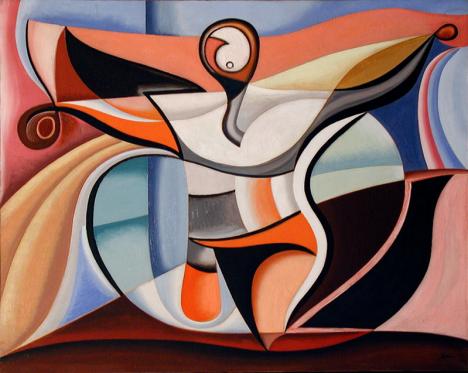Auguste Herbin (1882-1960), L’homme oiseau II, 1932, huile sur toile, 91 x 72 cm. © Adagp Paris 2024