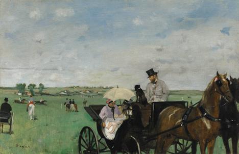 Edgar Degas (1834-1917), Aux courses en province, c. 1869, huile sur toile, 36 x 55 cm, Boston, Museum of Fine Arts. © 2024 Museum of Fine Arts, Boston