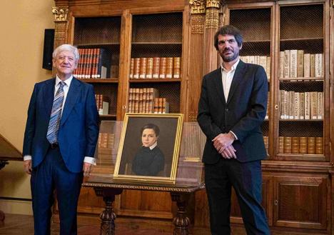 Restitution à la Fondation Giner du portrait de Don Francisco Giner de Los Rios réalisé en 1852 par Manuel Ojeda y Siles. © Ministère de la Culture espagnol