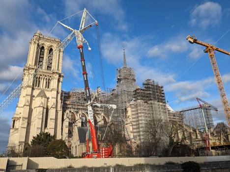 Les travaux de restauration de la cathédrale Notre-Dame de Paris en février 2024. © Ludovic Sanejouand 