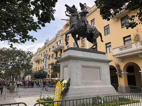 La statue équestre de Francisco Pizarro de retour dans le centre de Lima, le 19 janvier 2025. © AlejandroFC, CC BY-SA 4.0