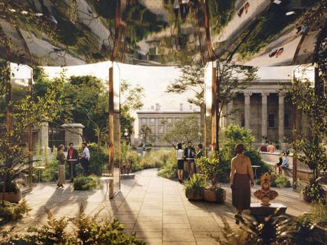 Le projet lauréat présenté par le Studio Weave montrant le parvis végétalisé du British Museum. © Studio Weave 