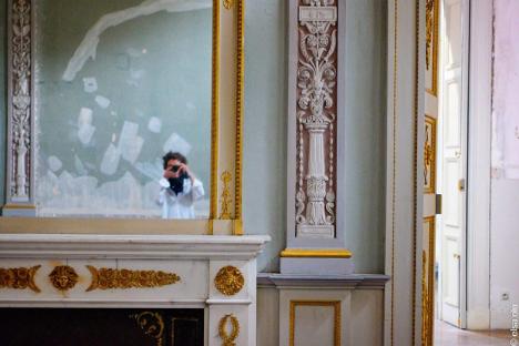 Vue des travaux au Palais Carnolès, Musée des beaux-arts de Menton © Elsa Olu