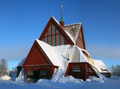 L'église de Kiruna en Laponie (Suède). © Heinz-Josef Lücking, 2011, CC BY-SA 3.0