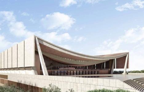 Vue d'architecte de la cathédrale nationale du Ghana. © David Adjaye & associés