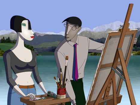 Film d'animation  Ruben Brandt, Collector, de Milorad Krstić (2018, Hongrie, 1h33). © Ruben Brandt LLC