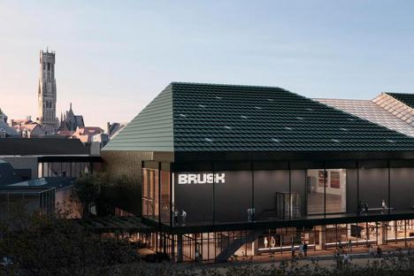 Vue d'architecte du centre d'art Brusk à Bruges. © Robbrecht & Daem