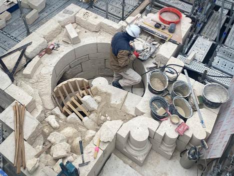 Le chantier de la basilique de Saint-Denis, le 23 septembre 2025 © JCC pour Le Journal des Arts
