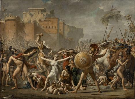 Jacques-Louis David (1748-1825), Les Sabines, 1799, huile sur toile, 385 x 522 cm, Paris, Musée du Louvre. © GrandPalaisRmn / Mathieu Rabeau / Sylvie Chan-Liat