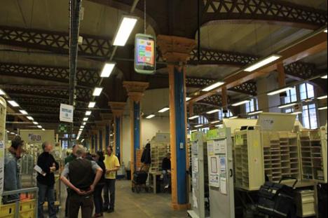 Les locaux de la Poste de la rue du Louvre, à Paris, dans leur état actuel. © Photo Margot Boutges, 2013