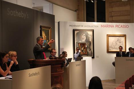 Vente d'œuvres de Picasso provenant de la collection de Marina Picasso, chez Sotheby's Paris le 6 juin 2013. © Sotheby's.