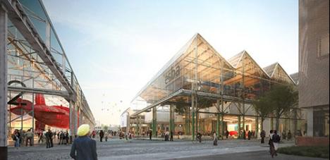 Le projet d’implantation de l’École supérieure des beaux-arts de Nantes, sur l’île de Nantes © Franklin Azzi Architecture