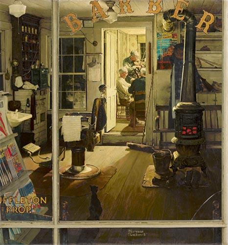 Norman Rockwell, Shuffleton's barbershop (Chez le barbier Shuffleton)