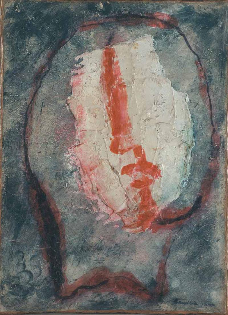 Jean Fautrier, <em>Tête d’otage n°20</em>, 1944 Huile sur papier marouflé sur toile, 33 x 24 cm 