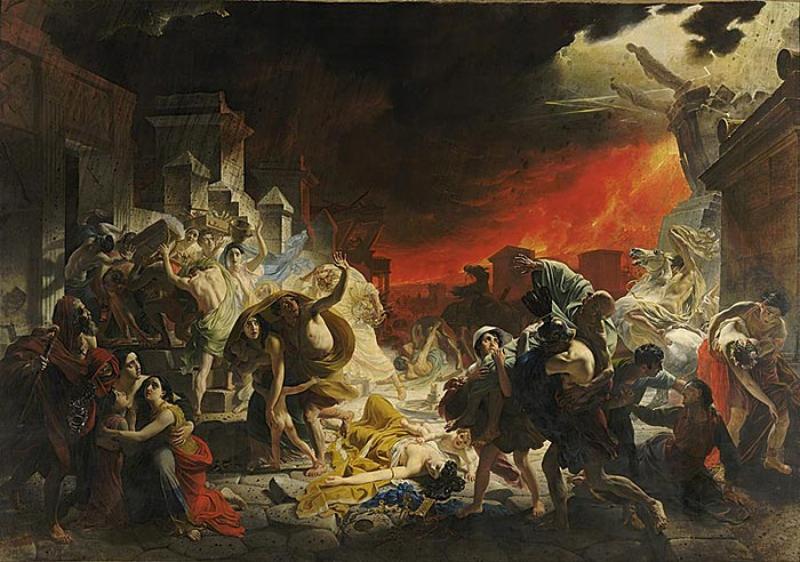 Karl Brioullov (1799-1852), Le Dernier Jour de Pompéi (1830-1833), 456,5 x 651 cm, huile sur toile, The State Russian Museum, St. Petersbourg, Russie